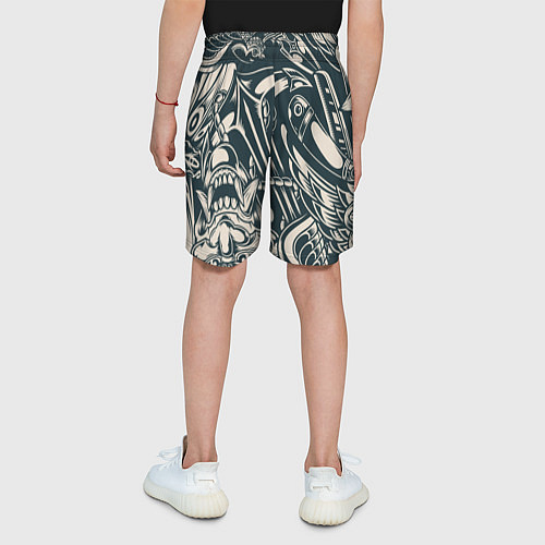 Детские шорты Японская тату текстура / 3D-принт – фото 4