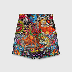 Шорты детские Красочная иллюстрация, цвет: 3D-принт