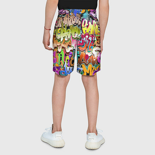 Детские шорты Надпись и краска граффити / 3D-принт – фото 4
