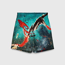 Шорты детские Голубой туман и брызки красок, цвет: 3D-принт