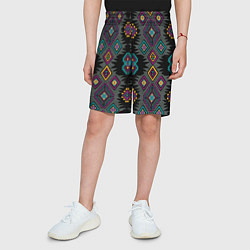 Шорты детские Орнамент ацтеков - текстура, цвет: 3D-принт — фото 2