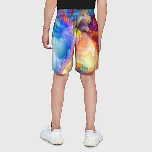 Детские шорты Неоновое перо / 3D-принт – фото 4