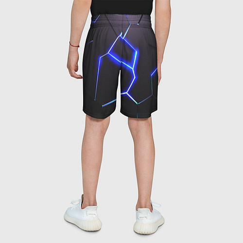Детские шорты Неоновый разлом плит / 3D-принт – фото 4