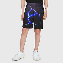 Шорты детские Неоновый разлом плит, цвет: 3D-принт — фото 2