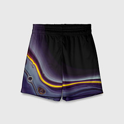 Шорты детские Фиолетовые краски во тьме, цвет: 3D-принт