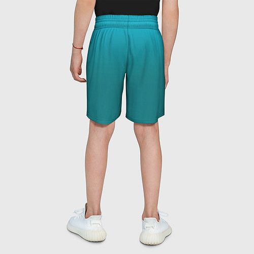 Детские шорты Градиент бирюзовый / 3D-принт – фото 4