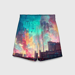 Шорты детские Разъяренный город, цвет: 3D-принт