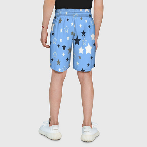 Детские шорты Звёзды на голубом фоне / 3D-принт – фото 4