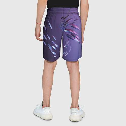 Детские шорты Фиолетовый абстрактный фон и стеклянные лезвия / 3D-принт – фото 4