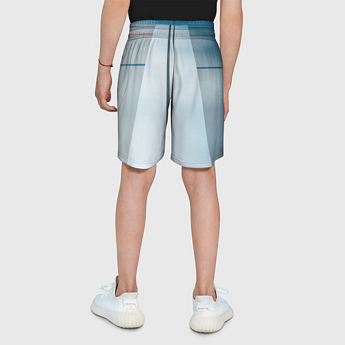 Детские шорты Абстрактные линии и цветные пластины / 3D-принт – фото 4