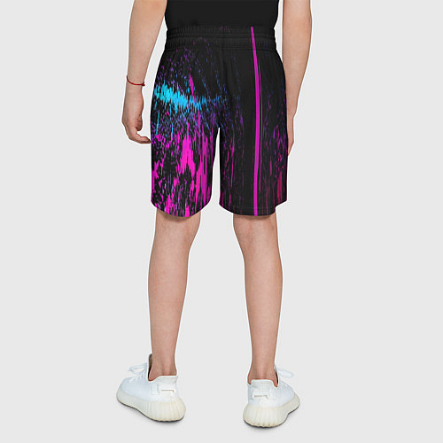 Детские шорты Фиолетовые линии и нейроны / 3D-принт – фото 4