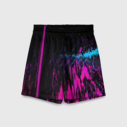 Шорты детские Фиолетовые линии и нейроны, цвет: 3D-принт