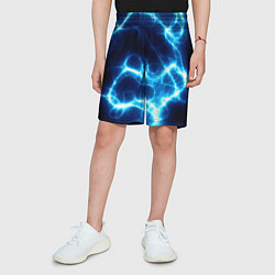 Шорты детские Молния грозовая - электрические разряды, цвет: 3D-принт — фото 2