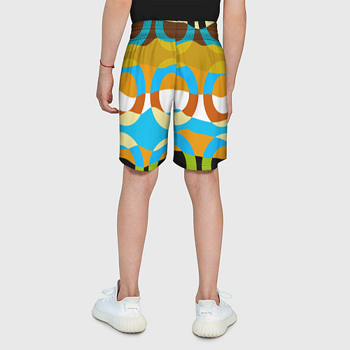 Детские шорты Разноцветный абстрактный волнообразный паттерн с к / 3D-принт – фото 4