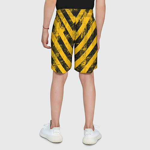 Детские шорты WARNING - желто-черные полосы / 3D-принт – фото 4