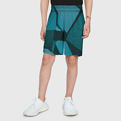 Шорты детские Синие камни, цвет: 3D-принт — фото 2