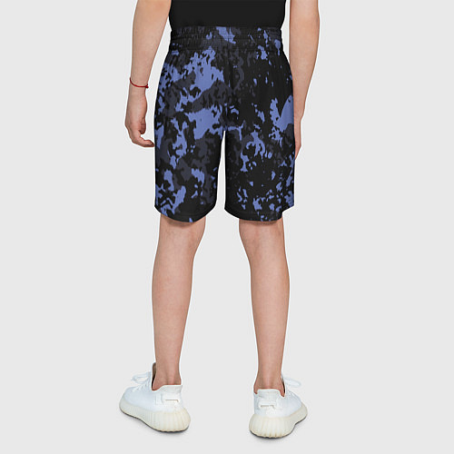 Детские шорты Тёмно-синий камуфляж / 3D-принт – фото 4