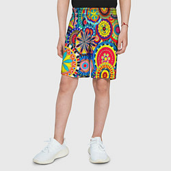 Шорты детские Психоделика калейдоскоп, цвет: 3D-принт — фото 2