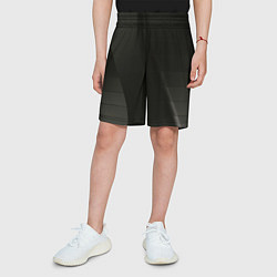 Шорты детские Чёрные геометрические металлические листы, цвет: 3D-принт — фото 2