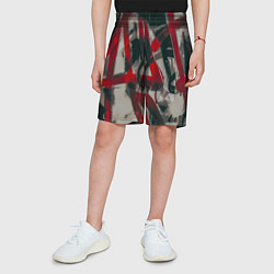 Шорты детские Красное граффити, цвет: 3D-принт — фото 2