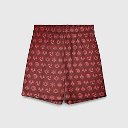 Шорты детские Паттерн элементали под пиро, цвет: 3D-принт