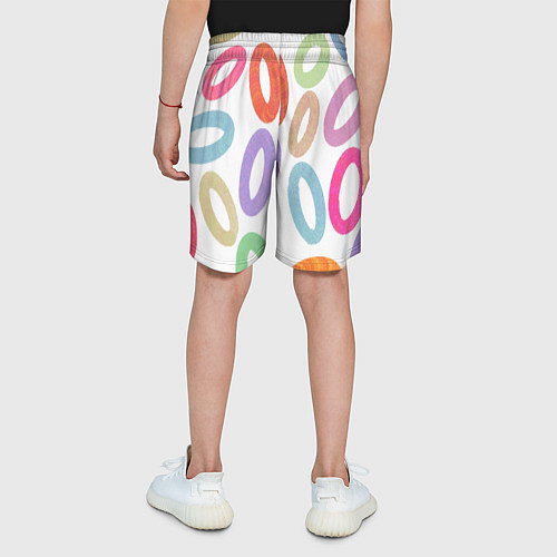 Детские шорты Паттерн разноцветные овалы / 3D-принт – фото 4