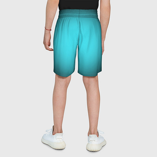 Детские шорты Кислотный голубой с градиентом / 3D-принт – фото 4