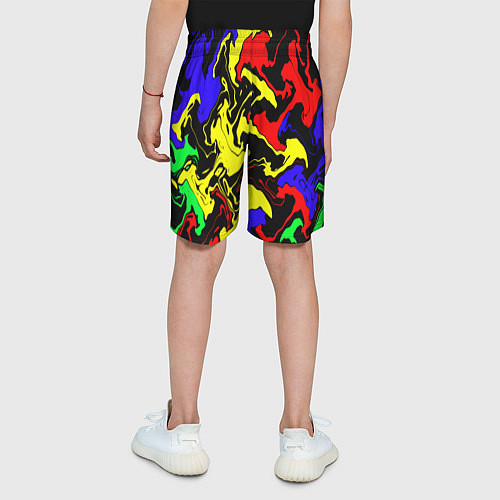 Детские шорты Разводы цветных красок / 3D-принт – фото 4
