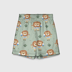 Шорты детские Лев в матроске - паттерн, цвет: 3D-принт