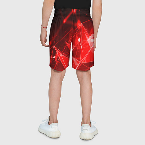 Детские шорты Абстрактные красные лучи / 3D-принт – фото 4