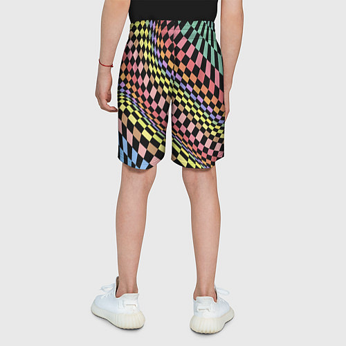 Детские шорты Colorful avant-garde chess pattern - fashion / 3D-принт – фото 4