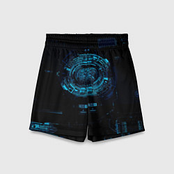 Шорты детские Кибер абстракт, цвет: 3D-принт