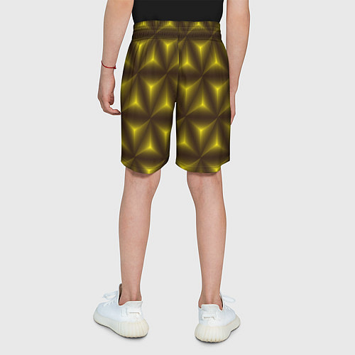 Детские шорты Желтые треугольники / 3D-принт – фото 4