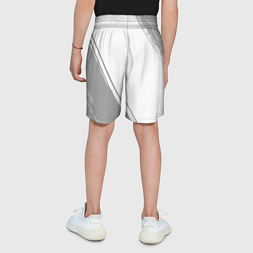 Детские шорты Poppy Playtime glitch на светлом фоне: надпись, си / 3D-принт – фото 4