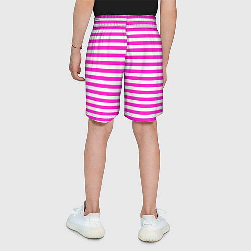 Детские шорты Ярко-розовые полосы / 3D-принт – фото 4