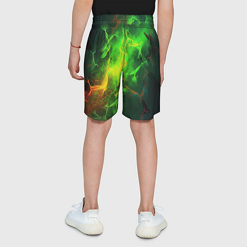 Детские шорты Зеленое свечение молния / 3D-принт – фото 4