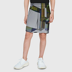 Шорты детские Геометрический коллапс, цвет: 3D-принт — фото 2