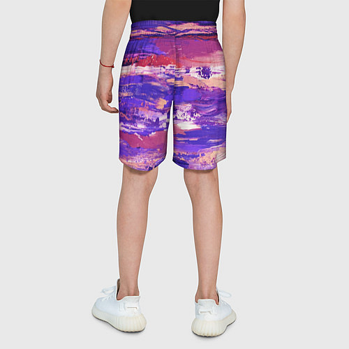 Детские шорты Масляные краски сине-розовый / 3D-принт – фото 4