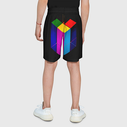 Детские шорты Многосторонний цветной куб / 3D-принт – фото 4