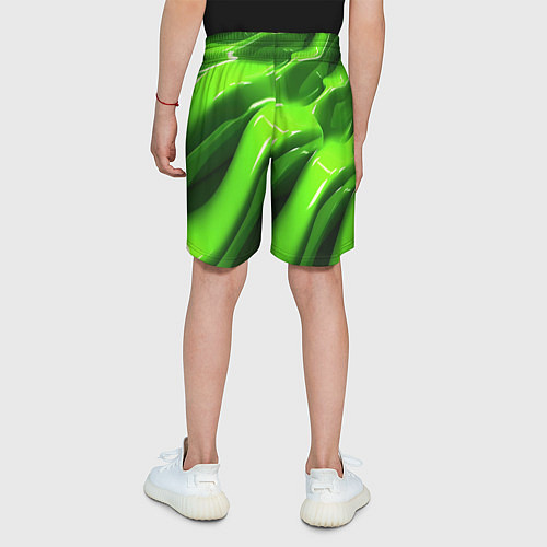 Детские шорты Текстура зеленая слизь / 3D-принт – фото 4