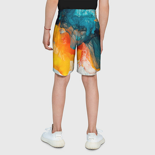 Детские шорты Синяя и оранжевая жидкости / 3D-принт – фото 4