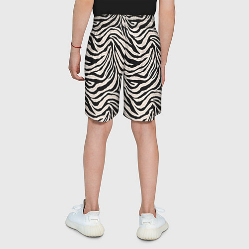 Детские шорты Полосатая шкура зебры, белого тигра / 3D-принт – фото 4
