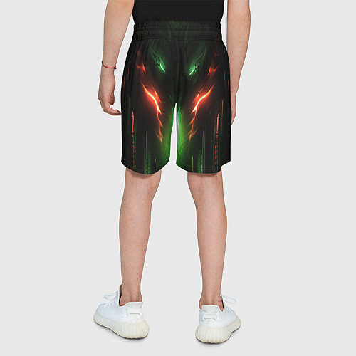 Детские шорты Абстракция и зеленое свечение / 3D-принт – фото 4