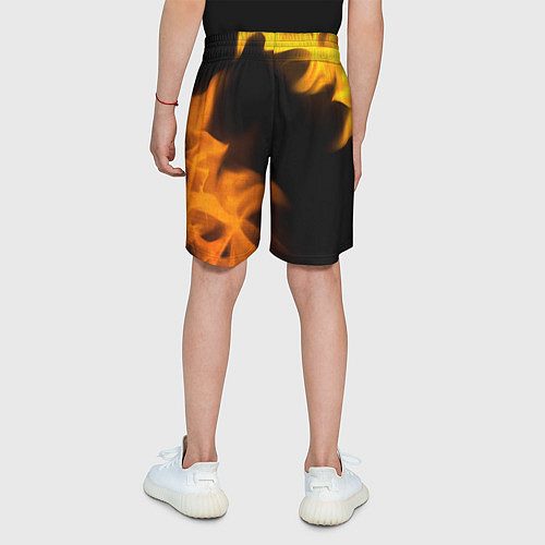 Детские шорты SsangYong - gold gradient: надпись, символ / 3D-принт – фото 4