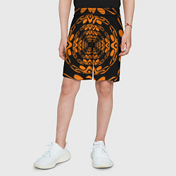 Шорты детские Черно-рыжий узор, цвет: 3D-принт — фото 2
