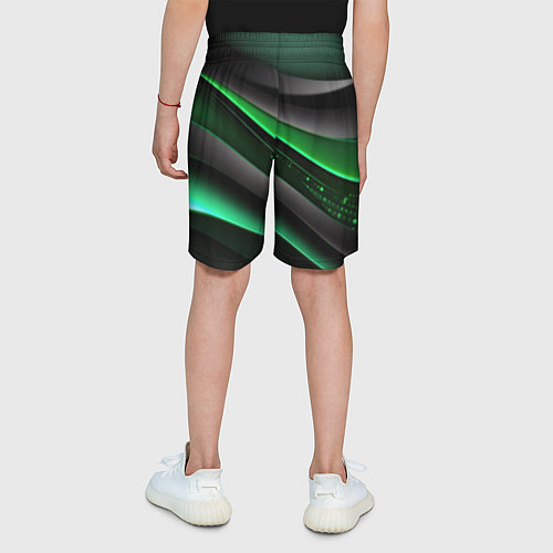 Детские шорты Black green line / 3D-принт – фото 4