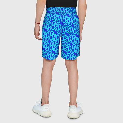 Детские шорты Логотип Барби - синий паттерн / 3D-принт – фото 4