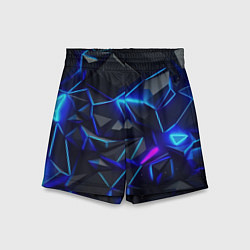 Шорты детские Неоновые космические осколки, цвет: 3D-принт