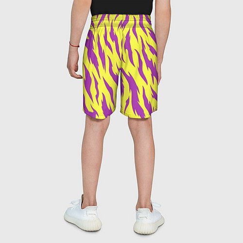 Детские шорты Кислотный тигр паттерн / 3D-принт – фото 4