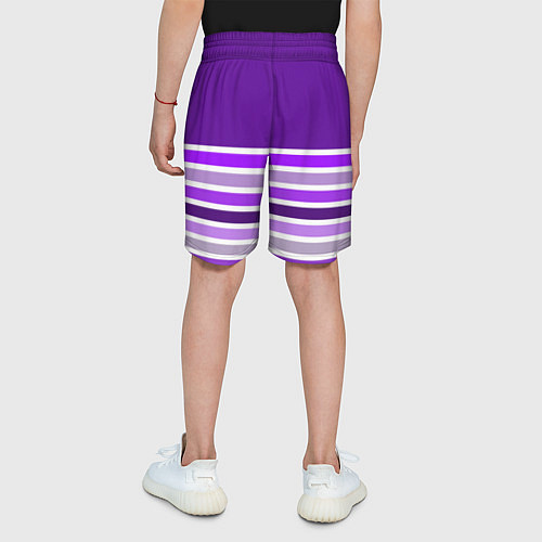 Детские шорты Строгий фиолетовый полосатый / 3D-принт – фото 4